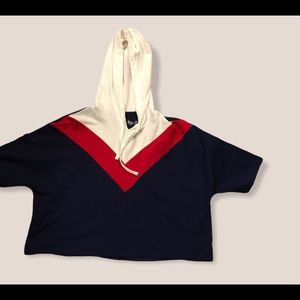 Blue,Red,& White Crop Top